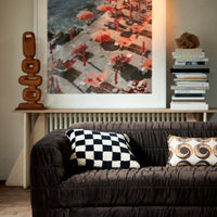 Thumbnail for HK Living Woolen Cushion Black and White Statement 50 x 50 cm
