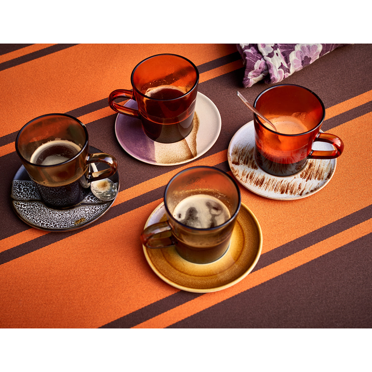 HKLiving 70s Ceramics: Saucers Big Sur (Set of 4)