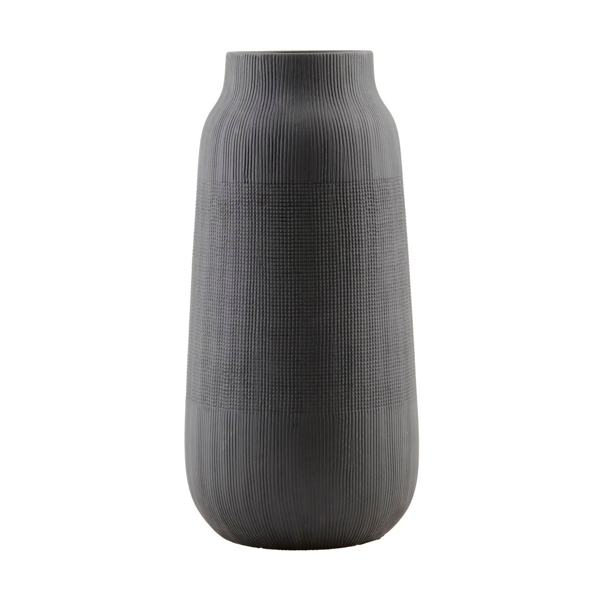 House Doctor Vase, Groove, Black 35cm