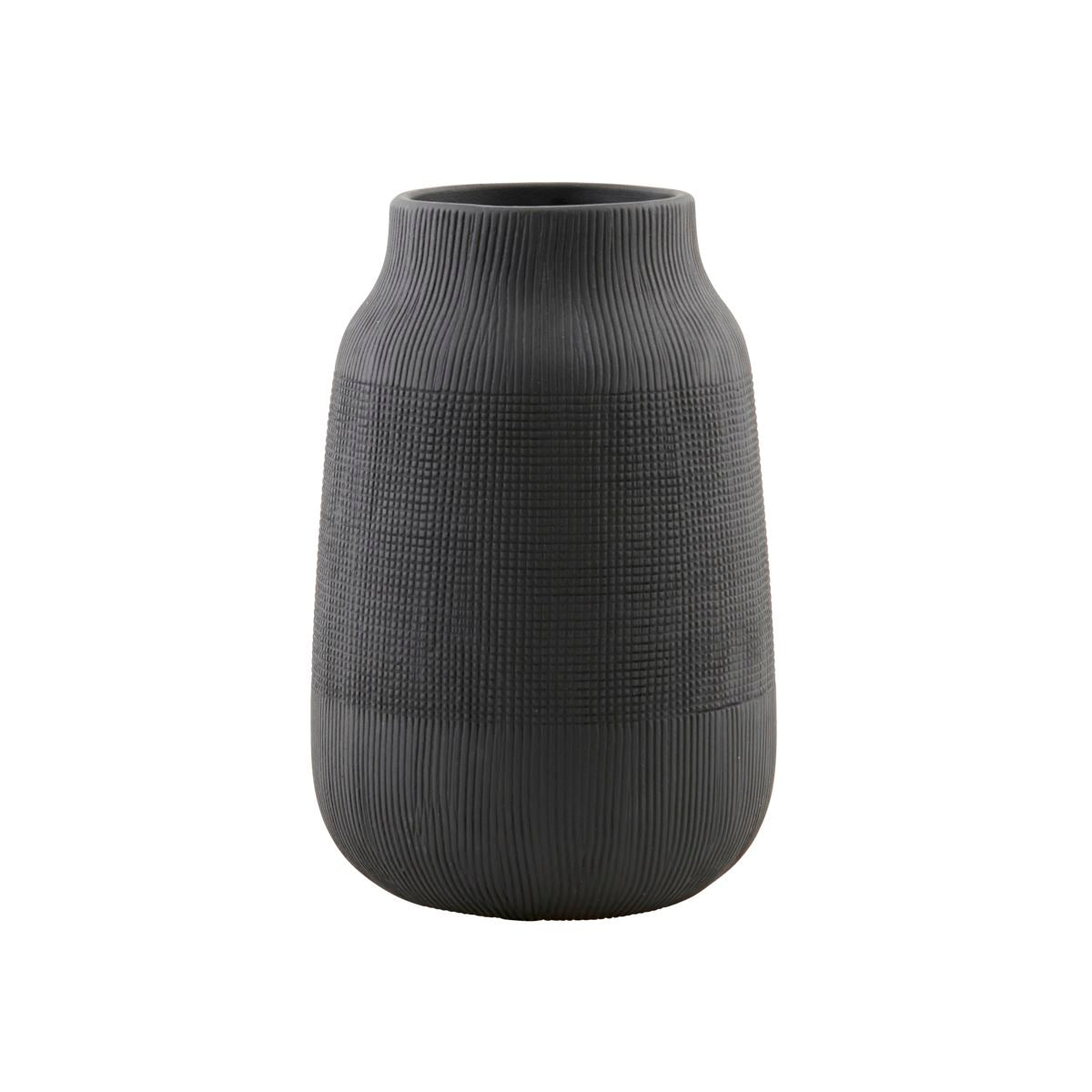 Vase, Groove, Black 22cm