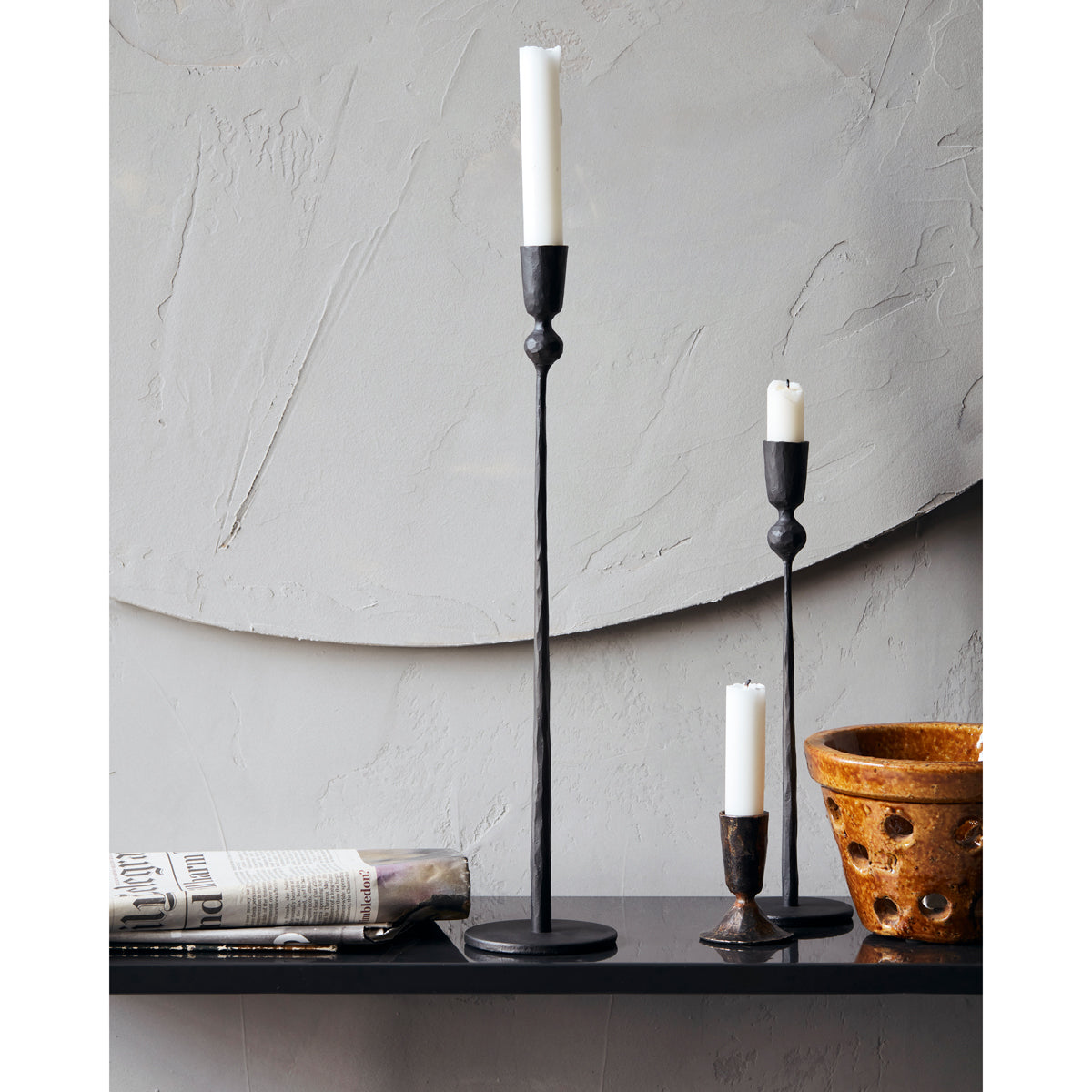 House Doctor Candle stand, Trivo, Black 41cm