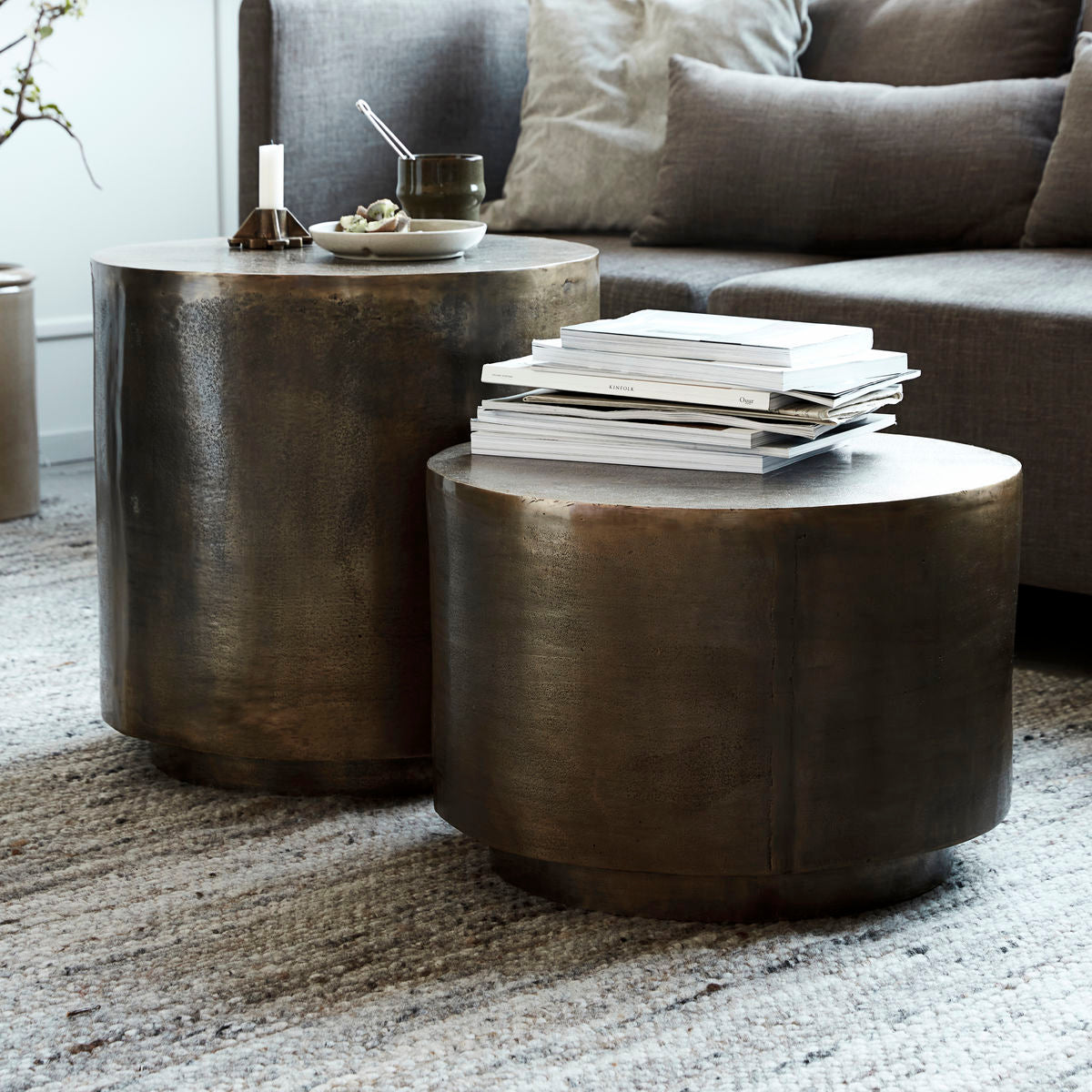Coffee Table, Rota, Antique Brass High