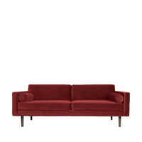 Thumbnail for Broste Copenhagen Sofa 'Wind' wild giner red velvet