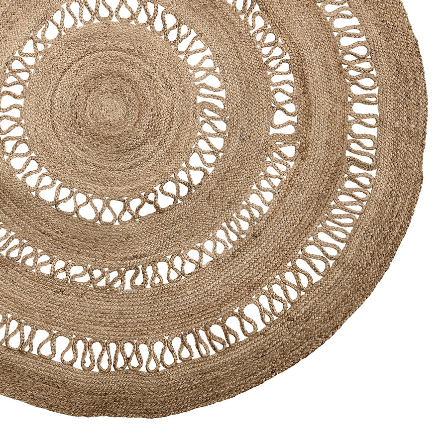 Round Rug Nature Bohemian Jute 182cm Bloomingville