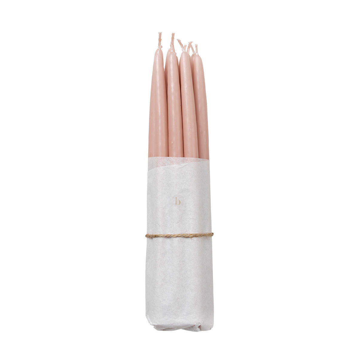 Dipped Tapers Pink Cream w Jute String