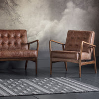 Thumbnail for Mid Century Armchair Brown Leather