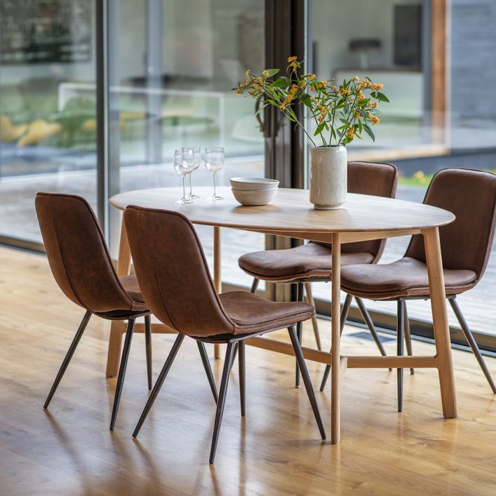 Milan Oval Dining Table Oak