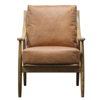 Thumbnail for Wishbone Armchair Brown Leather