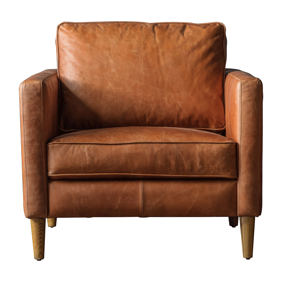 Percy Vintage Brown Leather Armchair