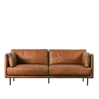 Thumbnail for Percy Vintage Brown Leather Sofa