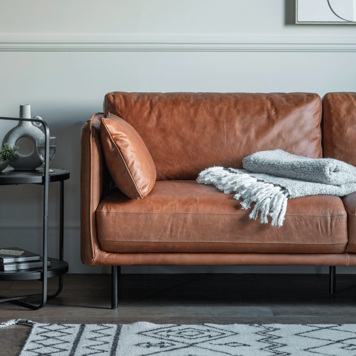 Percy Vintage Brown Leather Sofa