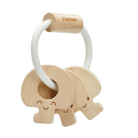 Thumbnail for Baby Key rattle Natural Plan toys Rubber wood
