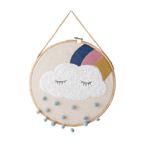 Thumbnail for Bloomingville Mini Tonika Wall Decor, Cotton cloud rainbow embroidery 