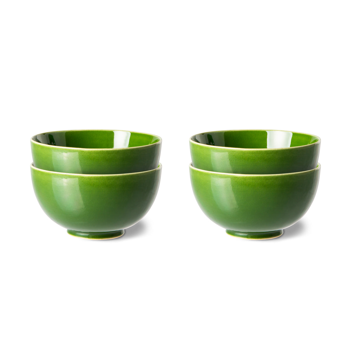 HK Living The emeralds: ceramic dessert bowl, green (set of 4) ACE7008