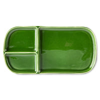 Thumbnail for HK Living the emeralds: ceramic plate rectangular, green (set of 2) ACE7011