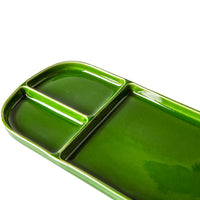 Thumbnail for HK Living the emeralds: ceramic plate rectangular, green (set of 2) ACE7011