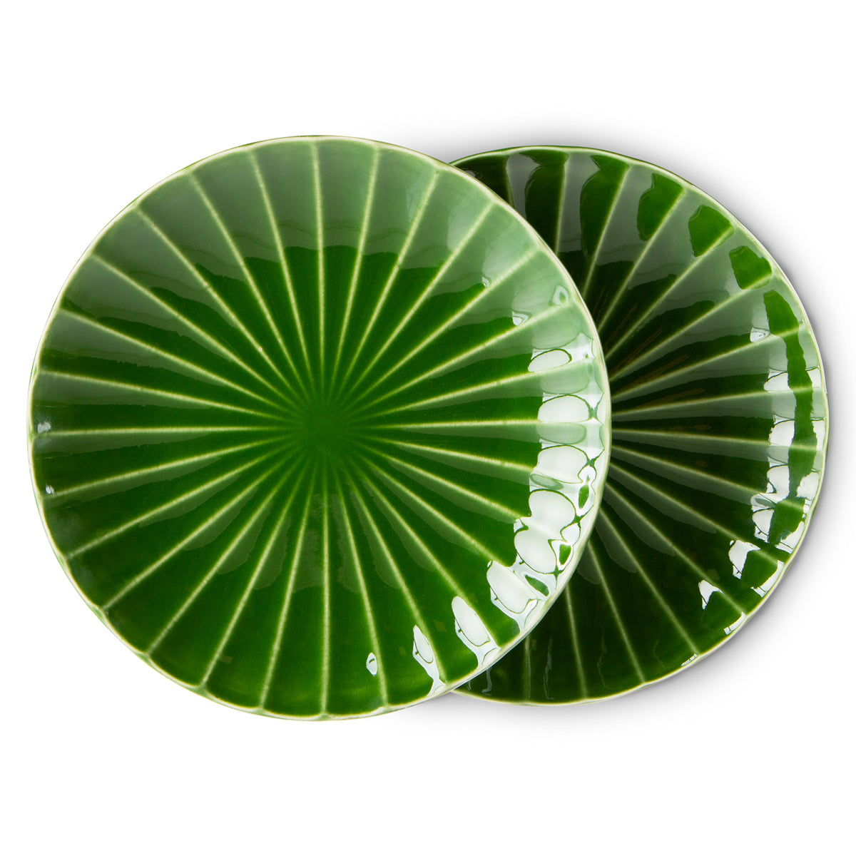HK Living The emeralds: side plate ribbed, green (set of 2) ACE7012