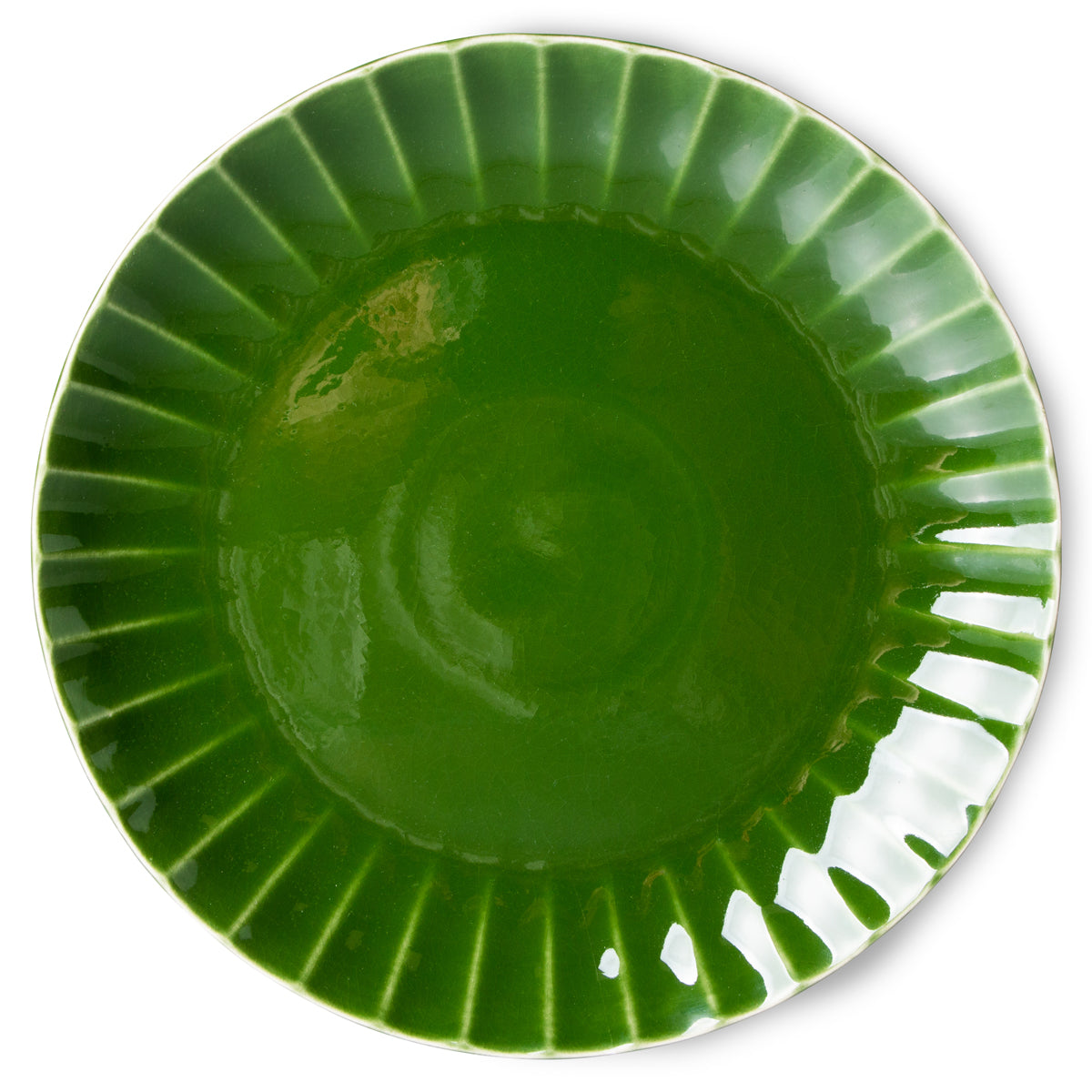 HK Living The emeralds: dinner plate ribbed, green (set of 2) ACE7014