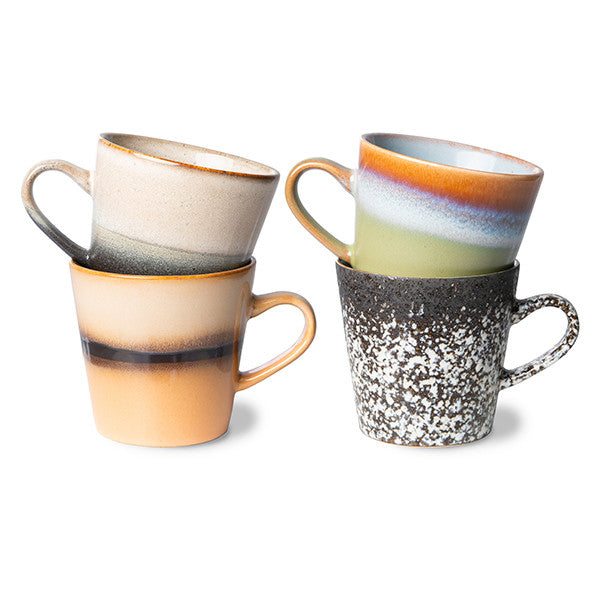 HK Living ceramic 70's americano mugs (set of 4) ACE7041