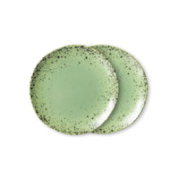 Thumbnail for 70s Ceramics Dessert Plates Kiwi (set of 2)