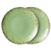 Thumbnail for Hk Living 70s ceramics: dinner plates, Kiwi (set of 2) ACE7078
