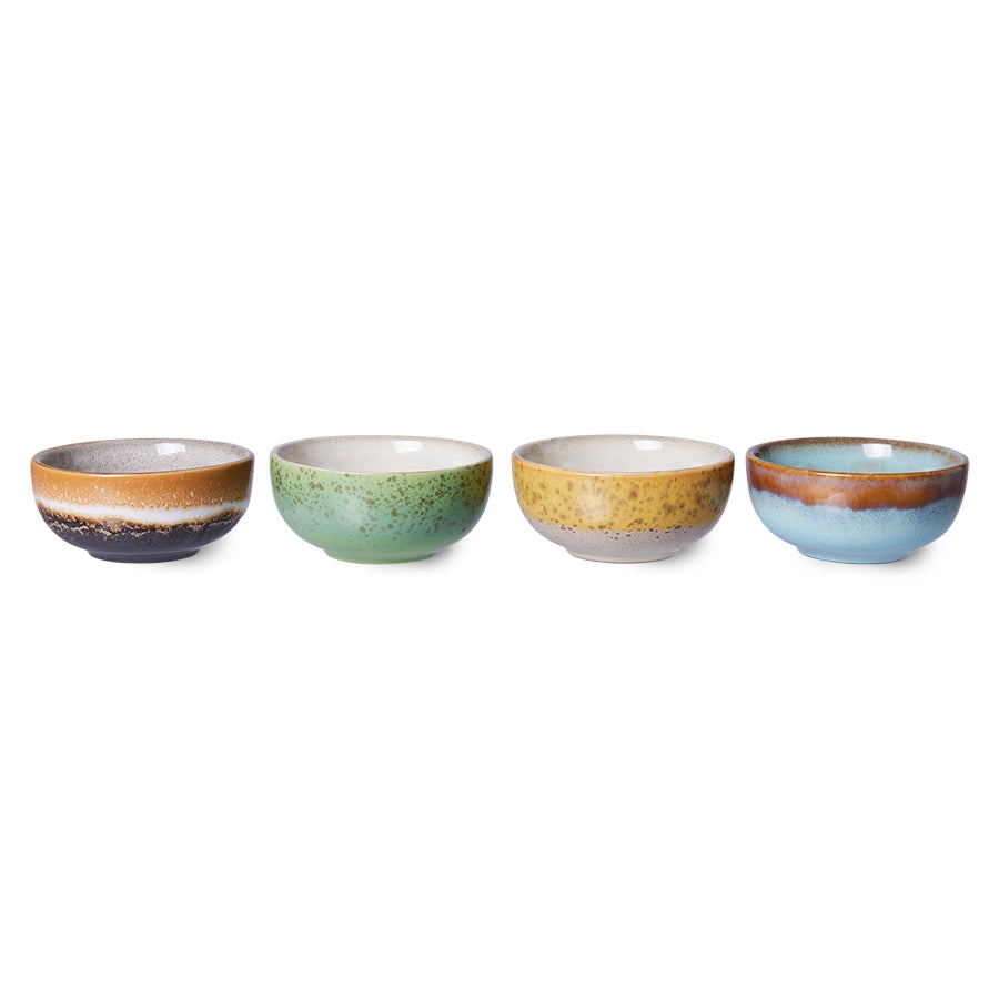 HK Living 70s Ceramics XS Bowls - Castor Set of 4  ACE7123