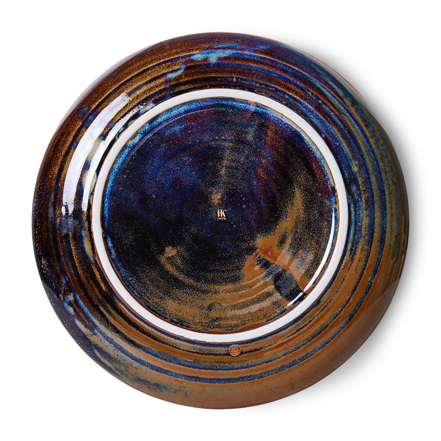 Home Chef Ceramics: Deep Plate Large Rustic Blue