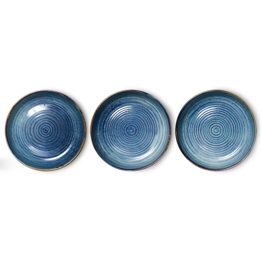 Home Chef Ceramics: Deep Plate Large Rustic Blue