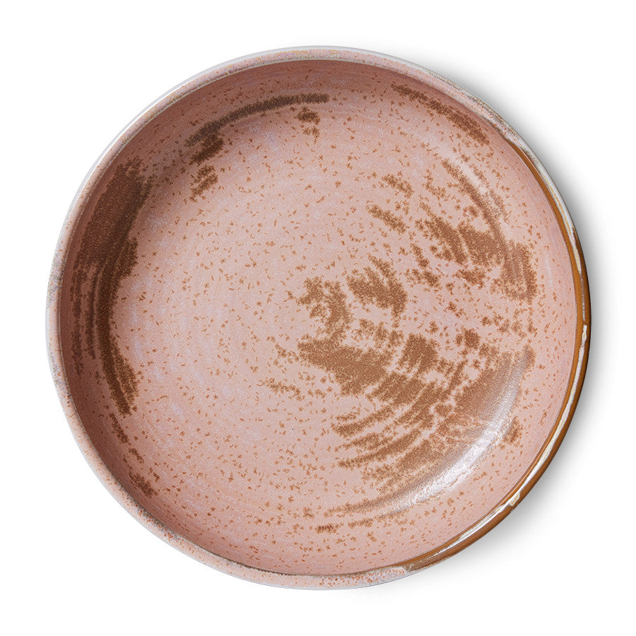 Home Chef Ceramics: Deep Plate Large Rustic Pink