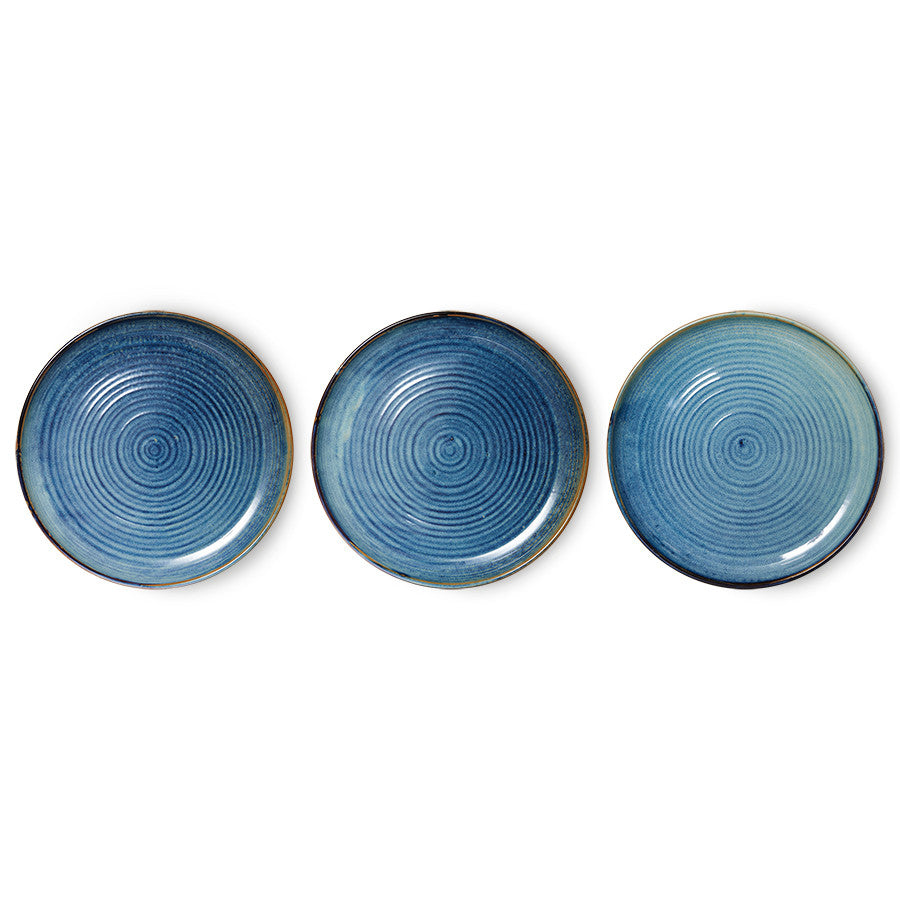 HKliving Home Chef Ceramics: dinner plate Rustic blue ACE7145