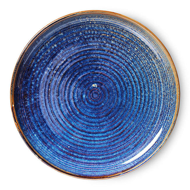 HKliving Home Chef Ceramics: dinner plate Rustic blue ACE7145