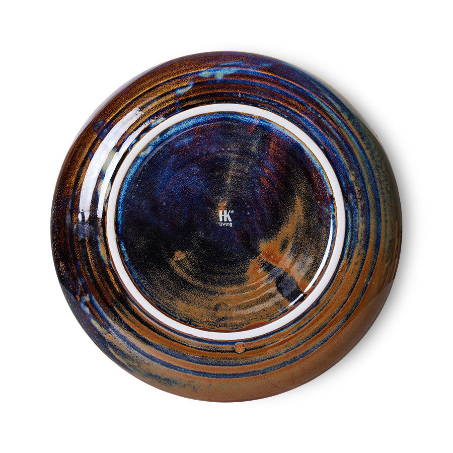 HKliving Home Chef Ceramics: side plate Rustic blue ACE7148