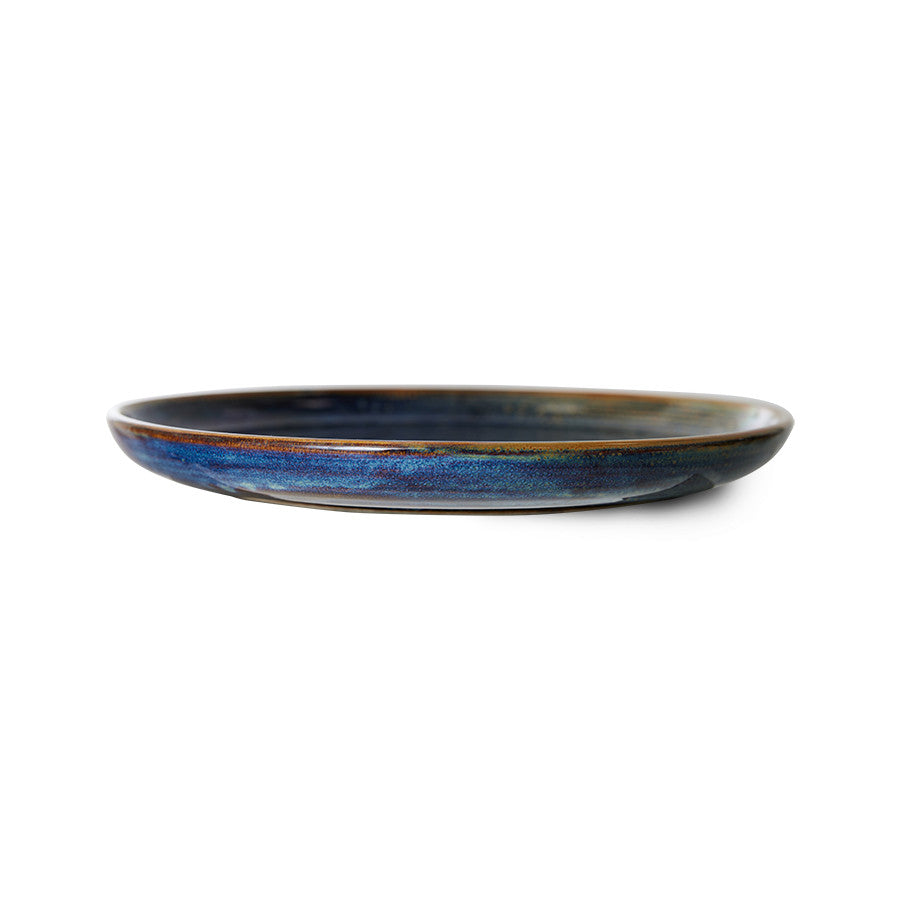 HKliving Home Chef Ceramics: side plate Rustic blue ACE7148