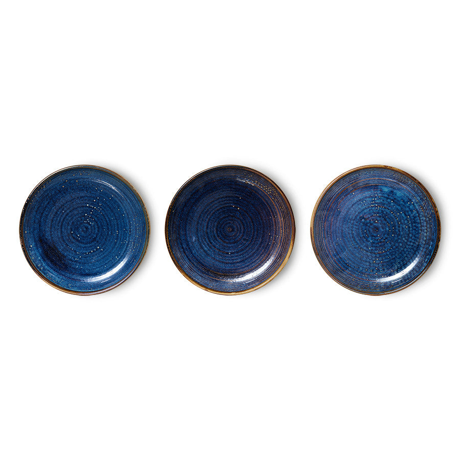 HKliving Home Chef Ceramics: side plate Rustic blue ACE7148