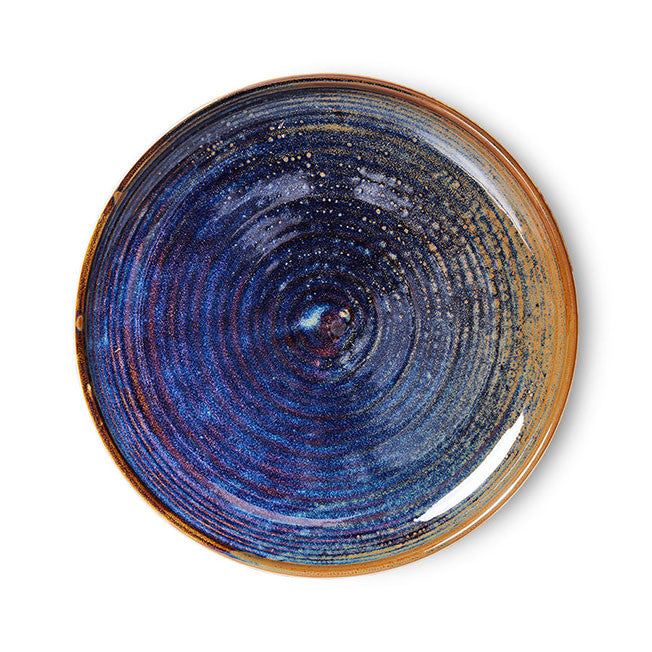 HKliving Home Chef Ceramics: side plate Rustic blue ACE7148