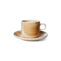 Thumbnail for HkLiving Home Chef Ceramics: Cup & Saucer Rustic Cream & Brown
