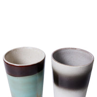 Thumbnail for HK Living ceramic 70's latte mugs (set of 2) ACE7172 Boogie