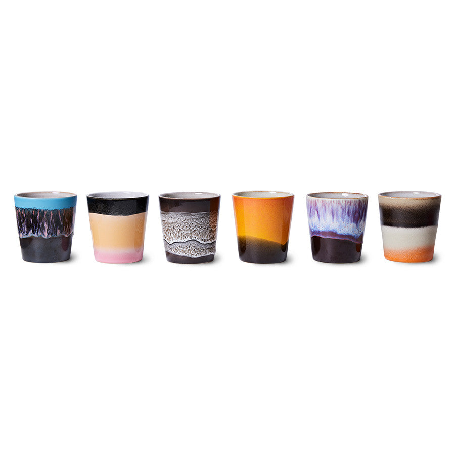 HK Living 70s Ceramics Coffee Mug - STELLAR Set of 6 ACE7173