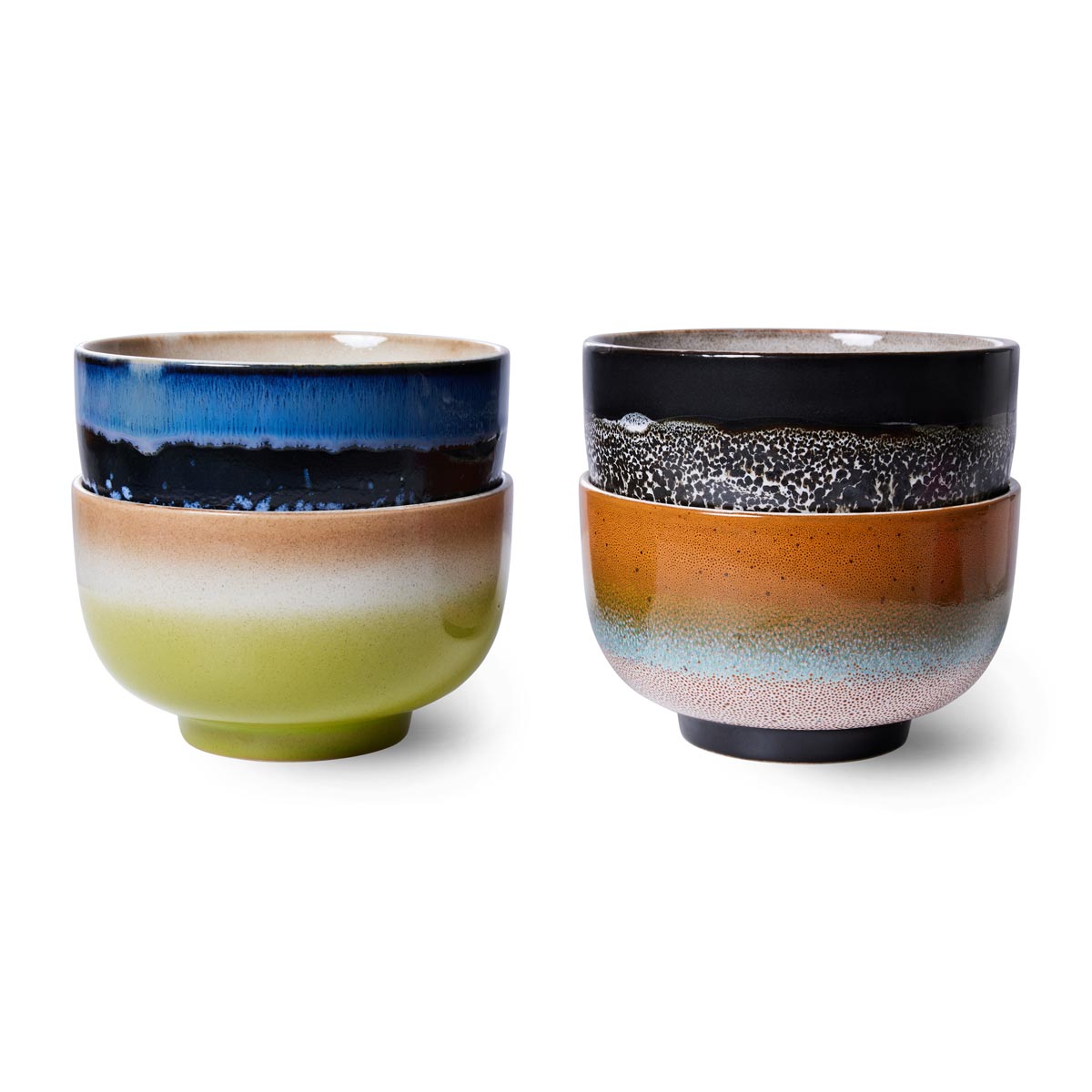 70s Ceramics: Noodle Bowls (set of 4) Groovy