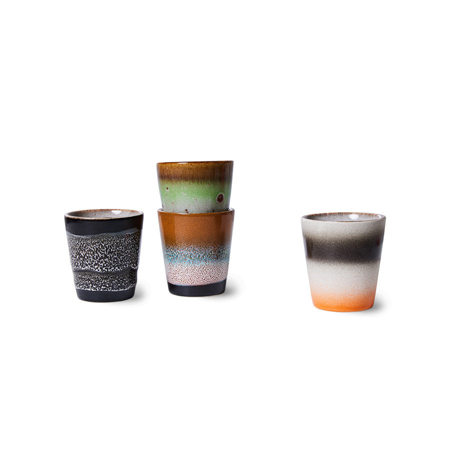 HK Living 70s ceramics: ristretto mugs Good vibes (set of 4) ACE7064