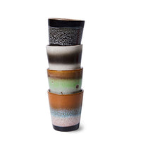 Thumbnail for HK Living 70s ceramics: ristretto mugs Good vibes (set of 4) ACE7064