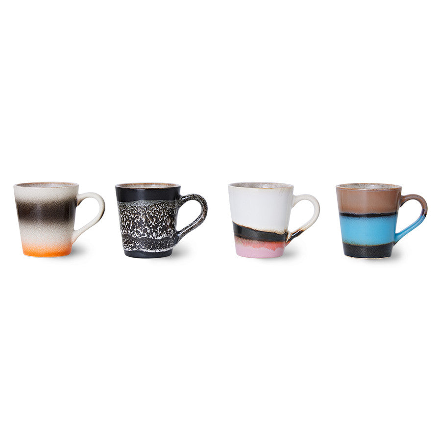 HK Living 70s ceramics: espresso mugs: Funky (set of 4) ACE7176