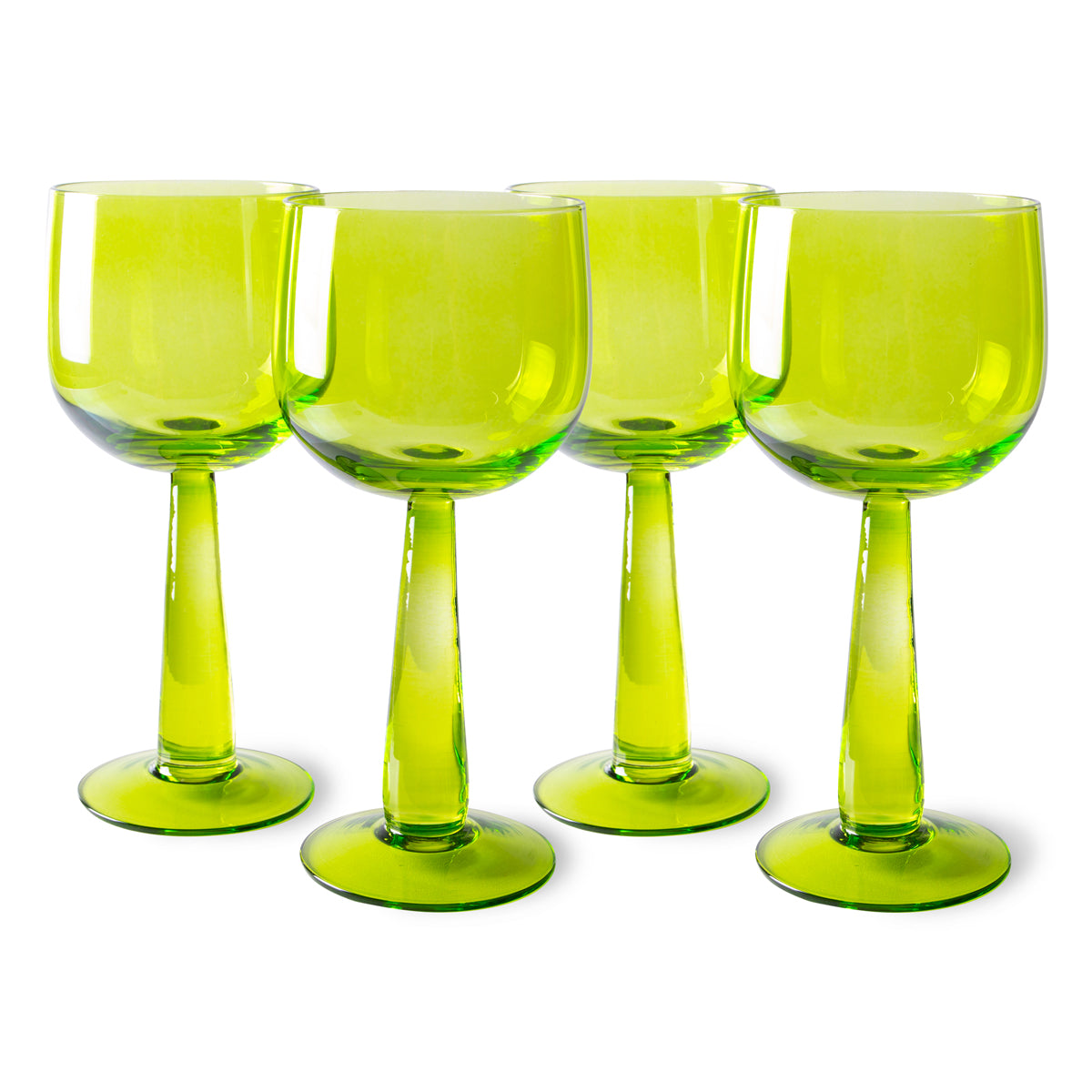 HKLiving The Emeralds: Wine Glass Tall, Lime Green (set of four)