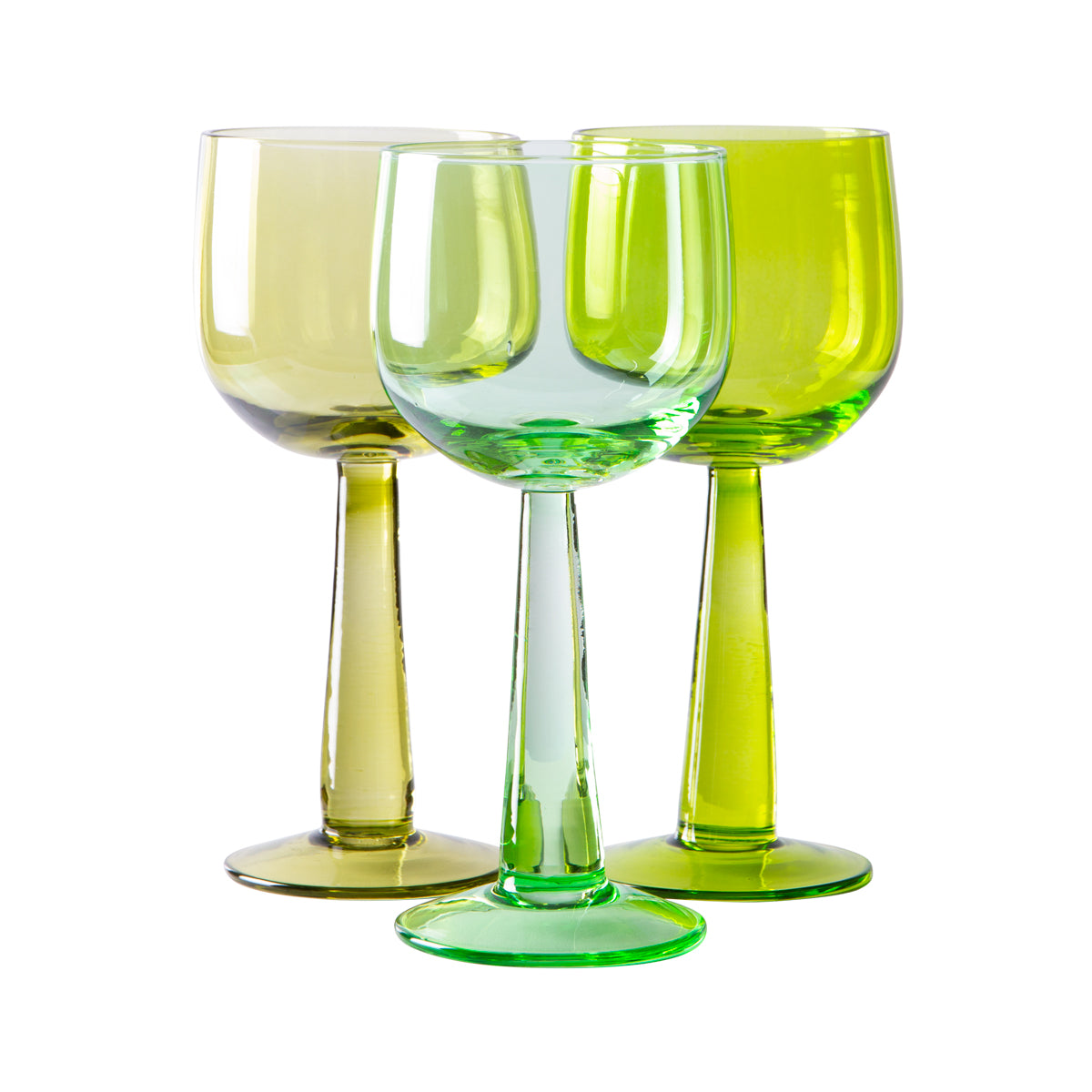 HKLiving The Emeralds: Wine Glass Tall, Lime Green (set of four)