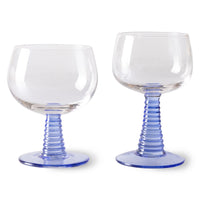 Thumbnail for Swirl Wine Glass High, Blue