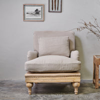 Thumbnail for Abe Linen Armchair - Stone