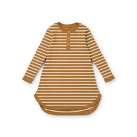 Thumbnail for Alva Nightgown - Y/D Stripe: Golden caramel / Sandy
