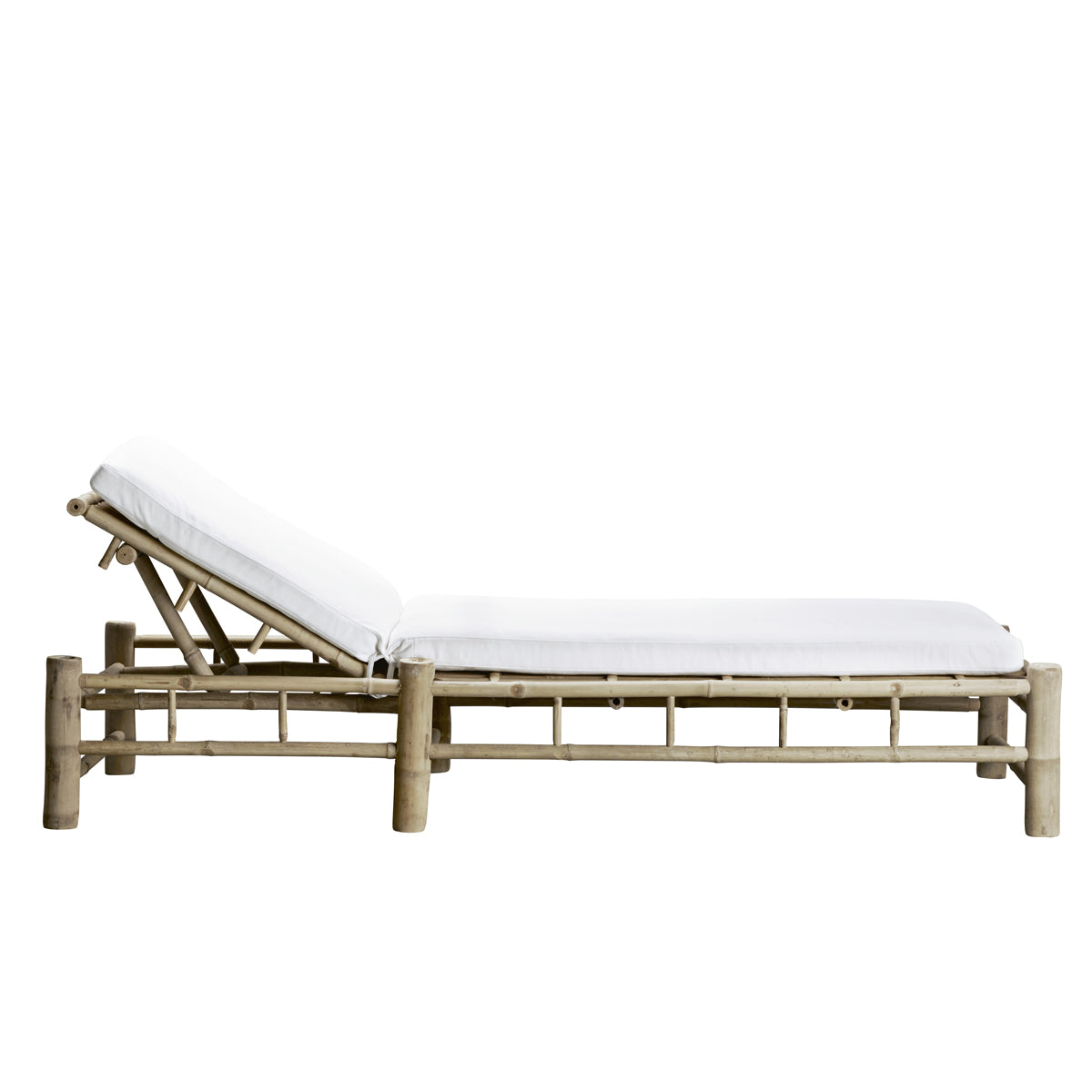 Tine K Bamboo sunbed with white mattress