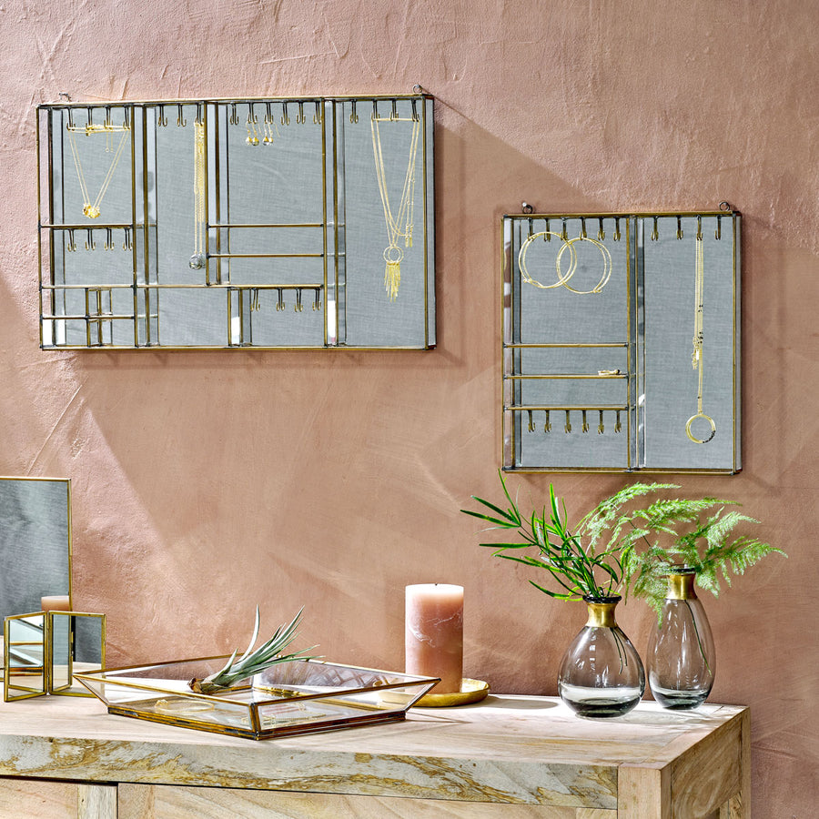 Nkuku Bequai Wall Hung Jewellery Box - Antique Brass - Small