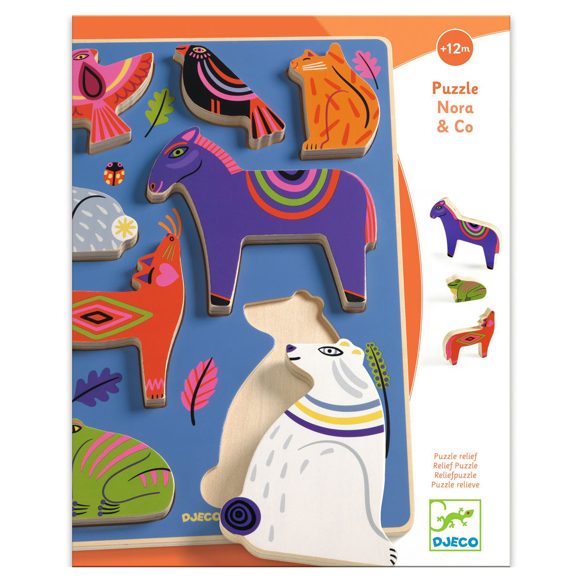 DJ01065 wooden relief puzzle Nora & co